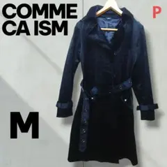 COMME CA ISM コーデュロイ トレンチコート M 黒 コムサイズム