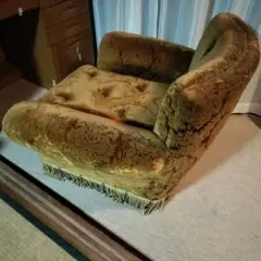ヴィンテージオリーブグリーンソファ
