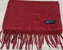 LANVIN 赤 フリンジ マフラー ストール カシミヤ