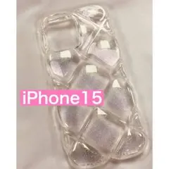 iPhone15 新品未使用　キルティング　ラメ　キラキラ　iPhoneケース