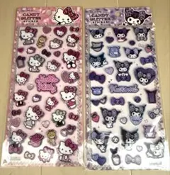 ハローキティ・クロミ グリッターステッカーセット