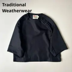 【美品】トラディショナルウェザーウェア　五分袖ブラウスS ネイビー　TWWのサムネイル