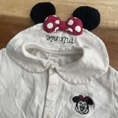 futafuta　ミニーマウス 耳付き ロンパース