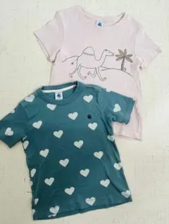Petit bateau ◆ハート5ans&ラクダ6ans 2枚セット