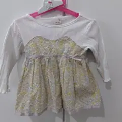 KM☆様専用☆プティマイン　小花柄ペプラムロンＴサイズ90