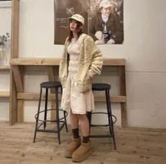 ルビーアンドユー ノルディックニットジップブルゾン