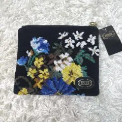 新品　FEILER 花柄ポーチ　フェイラー　シュニール織り　デイジーロンド