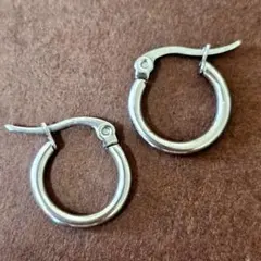 ステンレスフープピアス◆シルバー