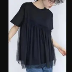 リエディ　チュール切り替えカットソー 半袖Tシャツのサムネイル