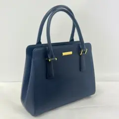 795299/Burberry サフィアーノレザー ハンドバッグ ネイビーのサムネイル