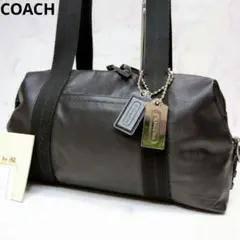 【美品】コーチ トンプソン ボストンバッグ ブラック レザー 70491