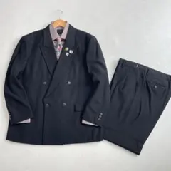 90s ヴィンテージ セットアップ ダブルスーツ ネイビー×ペイズリー