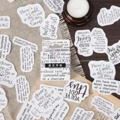 【331】シール 46枚 ステッカー 文字 英語 フォント 英字 コラージュ素材