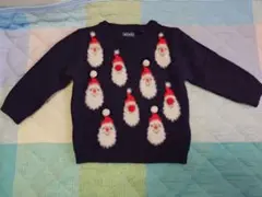 next　サンタ クリスマス　セーター ネイビー　9-12m/80cm