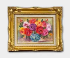 紺野八郎【白い壺の薔薇】　肉筆油彩画 紺野八郎【白い壺の薔薇】 肉筆油彩画 - メルカリ