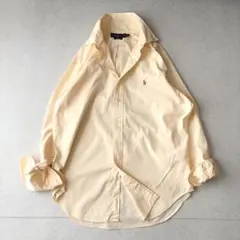 Ralph Lauren 《大きいサイズ》 長袖シャツ ポニー刺繍 イエロー
