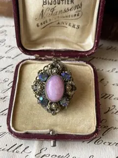 パリで購入！ビンテージペンダントトップ　チェコ製　ラインストーン　メタルワーク