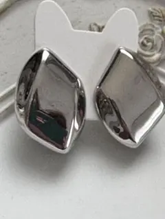 AVON 80〜90年代 シルバートーン・ジオメトリック クリップイヤリング