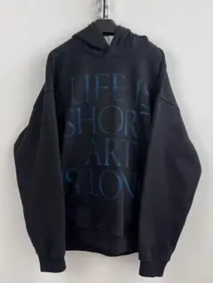 正規店購入 Hell System 黒 フーディ LIFE IS SHORT