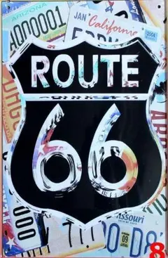 ROUTE66 ブリキ 看板 アメリカン プレート 42