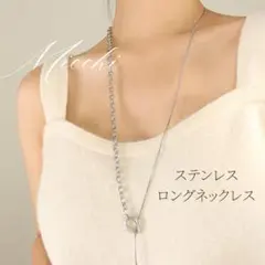 ロングネックレス レディース シルバー ステンレス 2連ネックレス