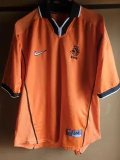 NIKE オランダ代表 ユニフォーム 98年フランスW杯　オレンジ　黒　襟付き NIKE オランダ代表 ユニフォーム 98年フランスW杯モデル ゲームシャツ