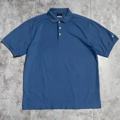NIKE GOLF ポロシャツ ブルーネイビー 袖ワンポイント 鹿の子のサムネイル