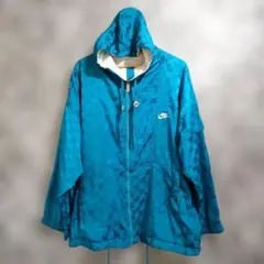 【希少/90s】NIKE ナイキ ナイロンジャケット チェック柄 Lサイズ 青