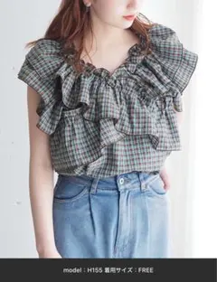 [ZOZO限定カラーあり]フリルクロス2wayブラウス