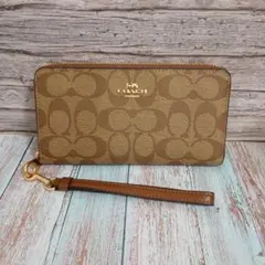 新品 COACH 長財布 シグネチャー ブラウン - メルカリ