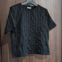 INGNI　新品　イング　 半袖　リブ　デザインシャツ ブラック　黒