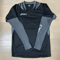 asics 陸上用長袖シャツ L ブラック/グレー