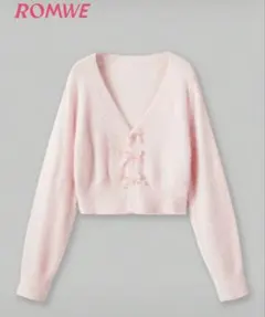 ROMWE ピンク Vネック セーター