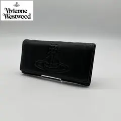 【美品】ヴィヴィアンウエストウッド レザー 長財布 オーブ フラップ ブラック