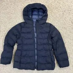 ユニクロ　ネイビー フード付き ダウンコート　120