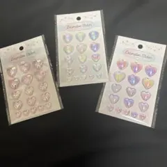 デコレーションシール ハート 3点セット