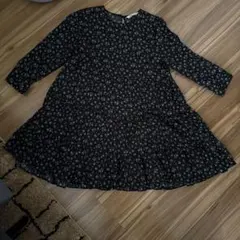 ZARA 花柄 長袖 フレア ワンピース