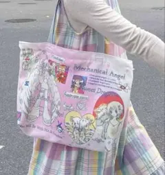 トートバッグ　ハンドバッグ　ウィッシュコア　韓国　Y2K 大容量