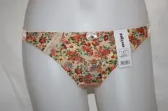 レディース 可愛い Tバックショーツ Mサイズ ベージュに花柄 新品 MA-6
