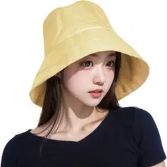 バケットハット 帽子 レディース 日焼け防止 吸汗速乾 接触冷感 イエロー