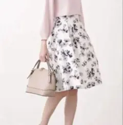 フラワープリント フレアスカート S