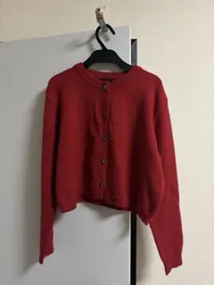 DAZY ボタン前開きカーディガン レッド