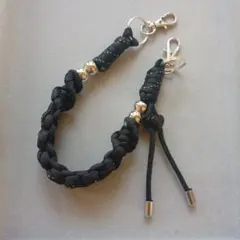 ストラップ　ハンドストラップ　スマホストラップ　黒　ハート【商品説明必読】