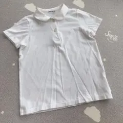 MIKI HOUSEミキハウス薄手天竺素材の半袖ブラウス120cm 丸襟、お受験