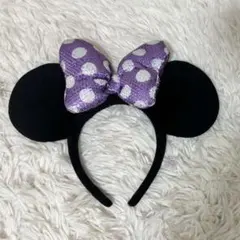 ミ二ーちゃん カチューシャ スパンコール 紫