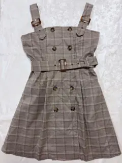 evelyn ジャンパースカート ブラウンチェック