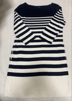 ユニクロ　UNIQLO ボーダー　チュニック　ワンピース　ネイビー×オフホワイト
