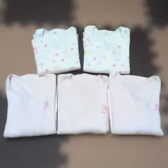 キッズ 5点セット 肌着　長袖　100 ピンク　ホワイト