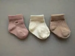 新生児クルーソックス 3足セット 女の子