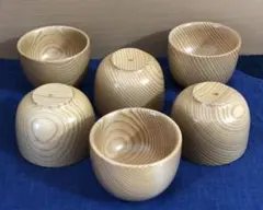 天然　白木湯呑　ボウル　6客